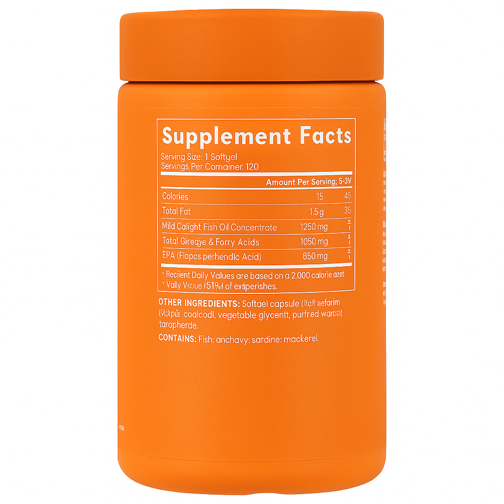 Omega-3 Fish Oil, 120 Softgels - Image 2